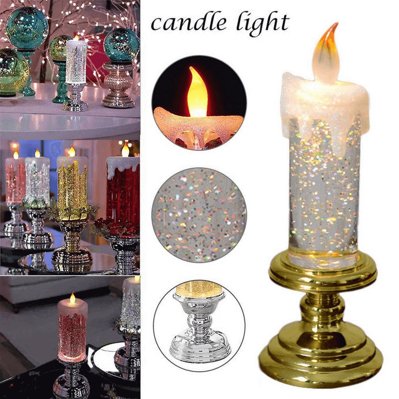 Creative glitter led candles light lamp