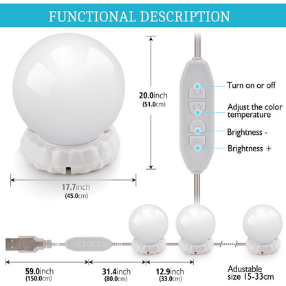 Set of makeup mirror led lights 12v