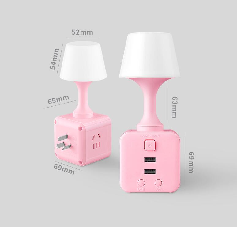 4 in 1 usb function bedside small night lamp