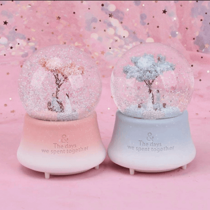 Crystal snow ball music box desk decor
