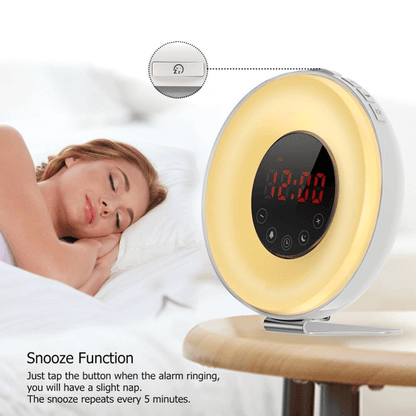 Wake up light alarm clock with fm radio