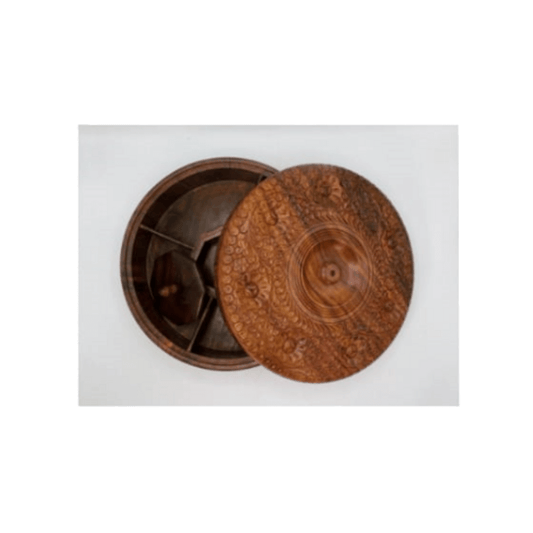 Sheesham wood dry fruit tray with lid
