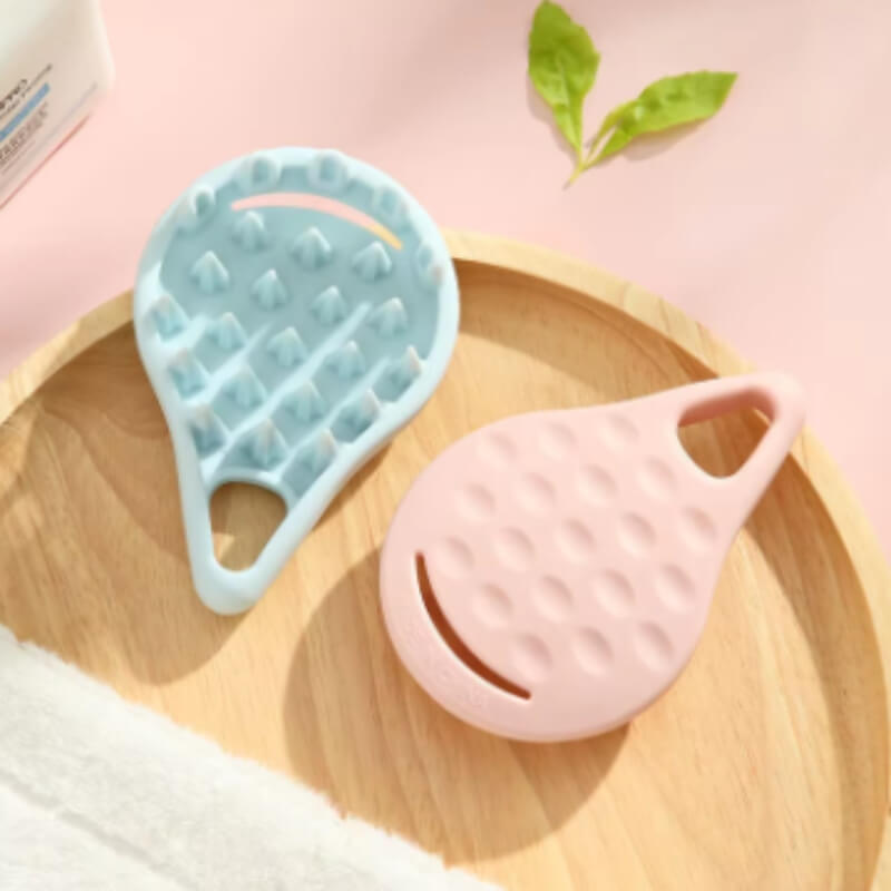 Silicone shampoo shower body hair massager