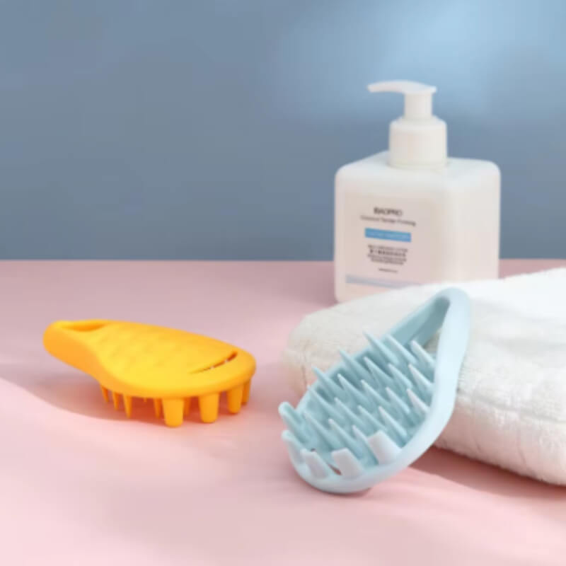 Silicone shampoo shower body hair massager