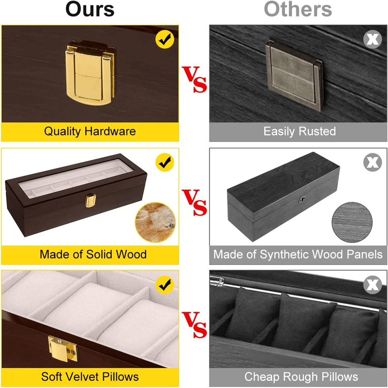 6 slot watch storage box