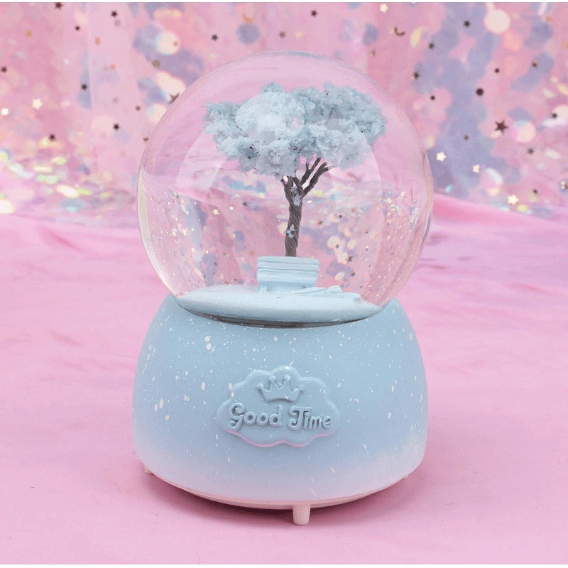 Crystal snow ball music box desk decor