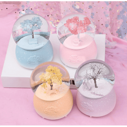 Crystal snow ball music box desk decor