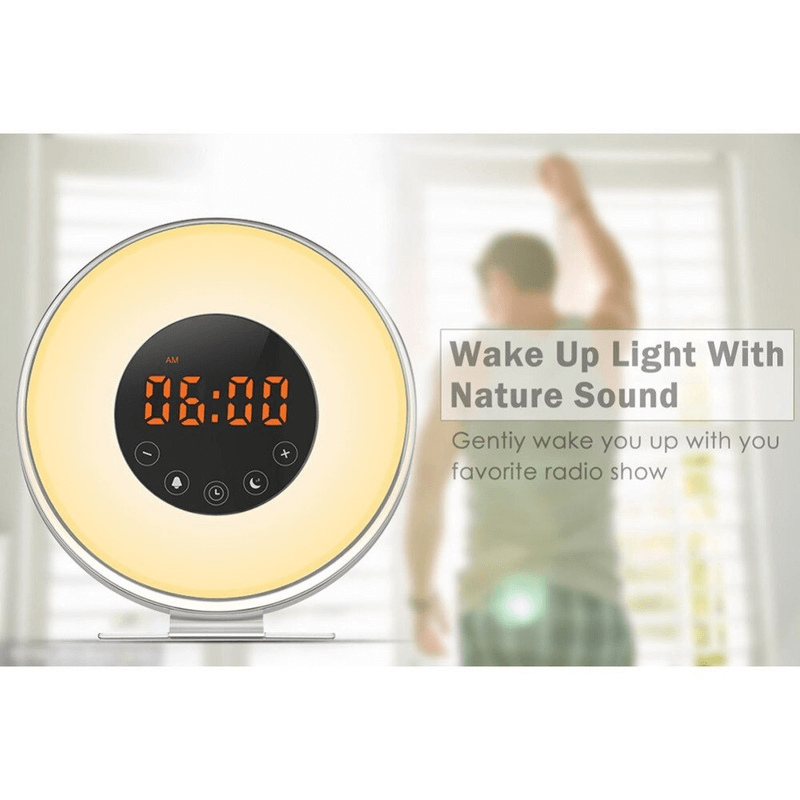 Wake up light alarm clock with fm radio
