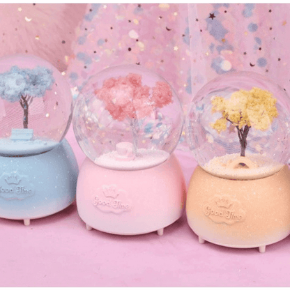 Crystal snow ball music box desk decor