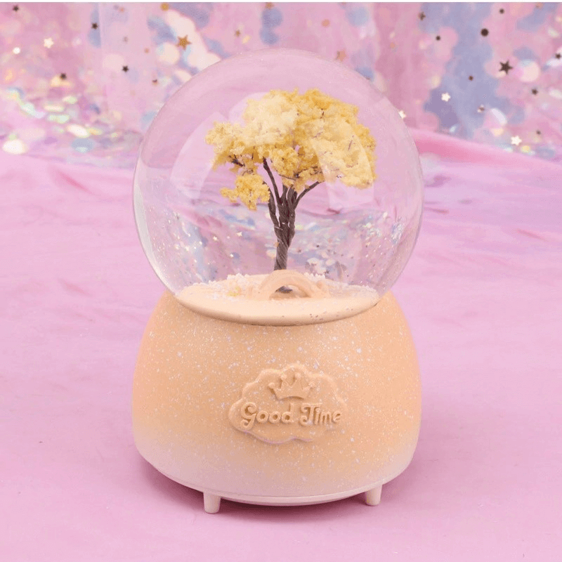 Crystal snow ball music box desk decor