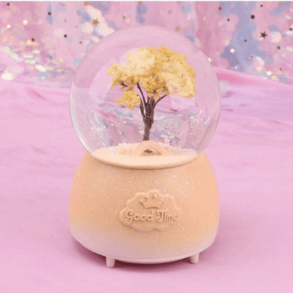 Crystal snow ball music box desk decor