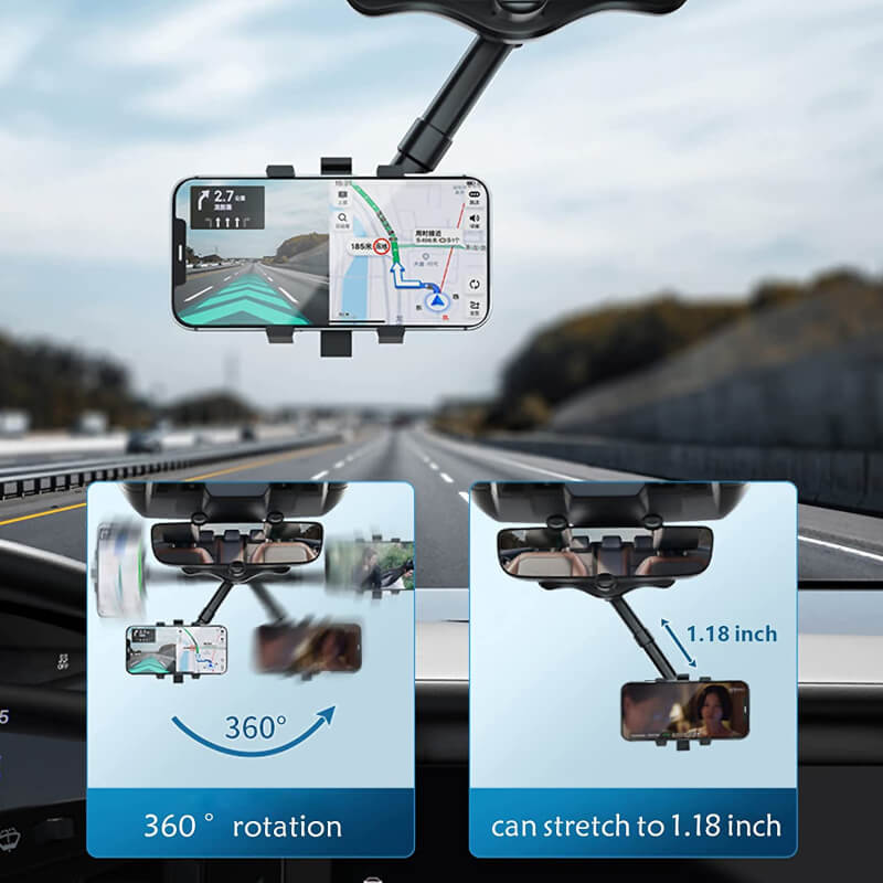 Universal 360 car rearview mirror phone holder