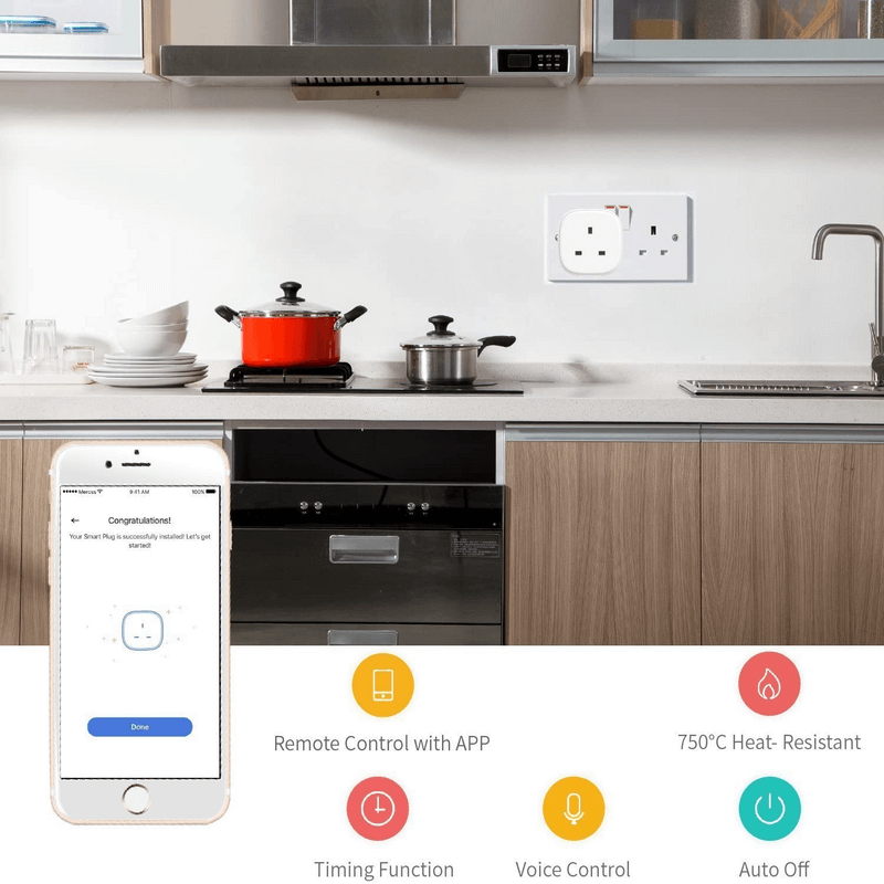 Pack of 2 meross smart wifi socket plugs mss210