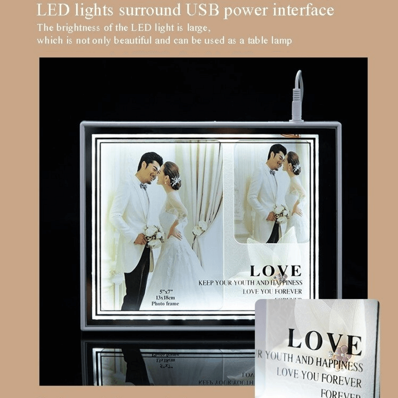 Photo frame usb led display stand