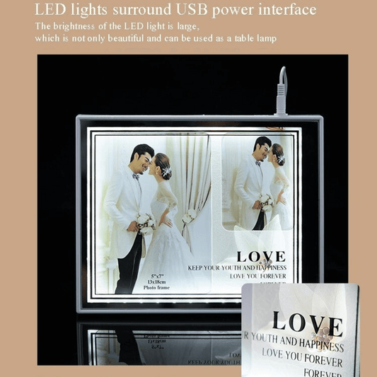 Photo frame usb led display stand