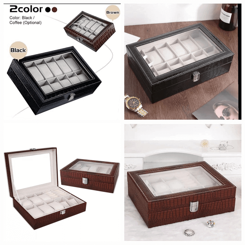 12 slot watch storage box