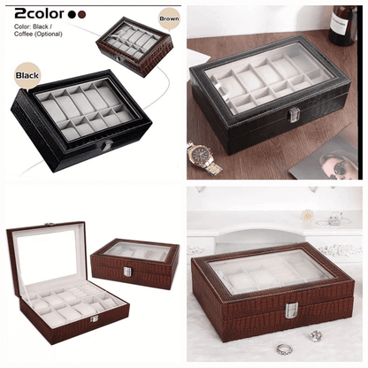 12 slot watch storage box