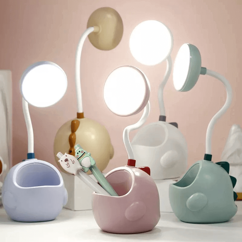 Cute flexible desk lamp with pen holder