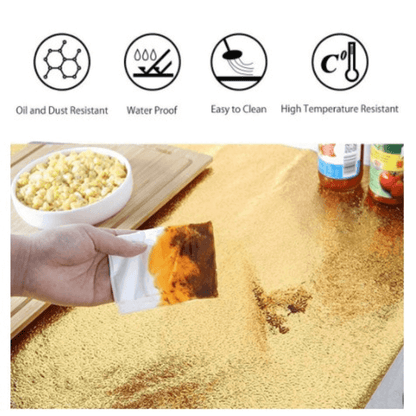 60 x 100cm oil proof stickers for kitchen aluminum golden