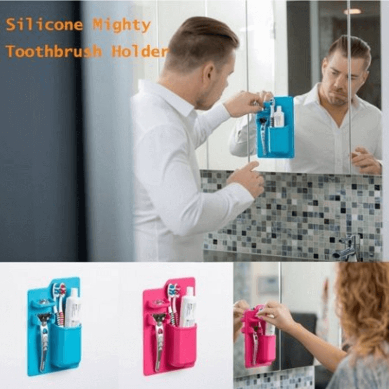 Waterproof silicone mighty toothbrush holder