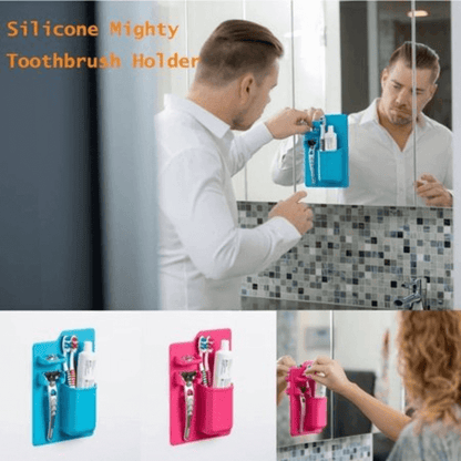 Waterproof silicone mighty toothbrush holder