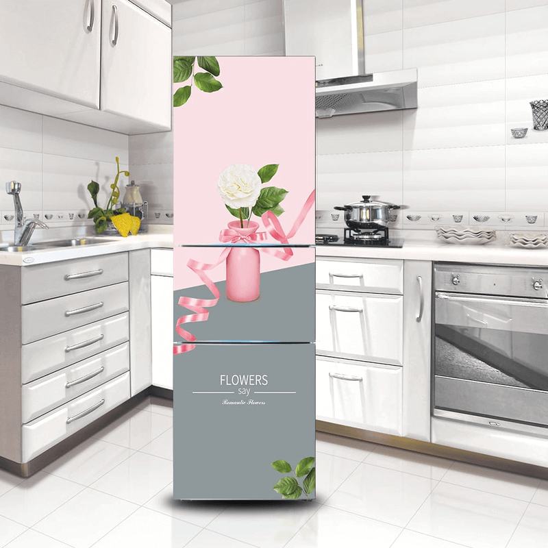 Fridge door stickers- 3d adhesive wallpaper for refrigerator