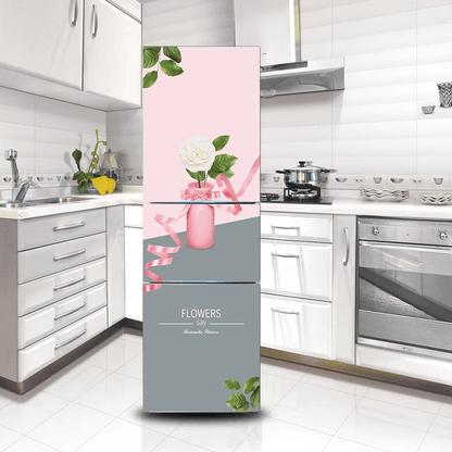 Fridge door stickers- 3d adhesive wallpaper for refrigerator