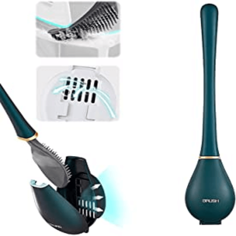 Silicone water drop toilet brush and holder set