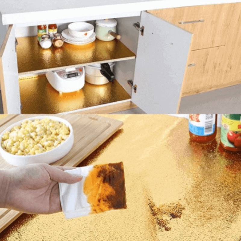 60 x 100cm oil proof stickers for kitchen aluminum golden