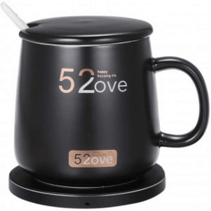 Ceramic mug with lid and spoon