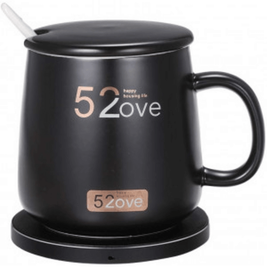 Ceramic mug with lid and spoon