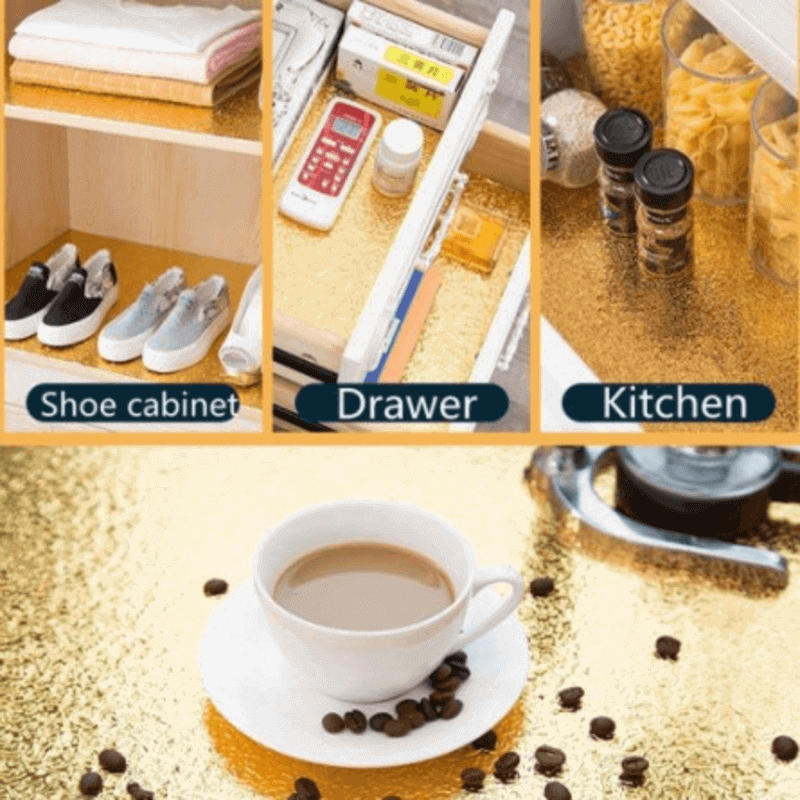 60 x 100cm oil proof stickers for kitchen aluminum golden