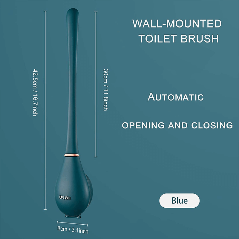 Silicone water drop toilet brush and holder set