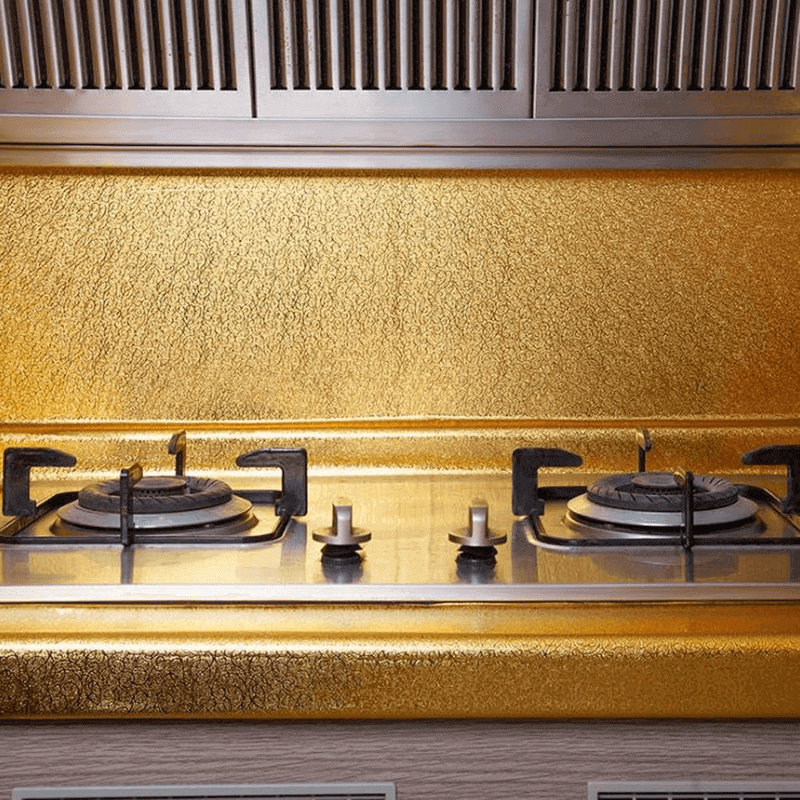 60 x 100cm oil proof stickers for kitchen aluminum golden