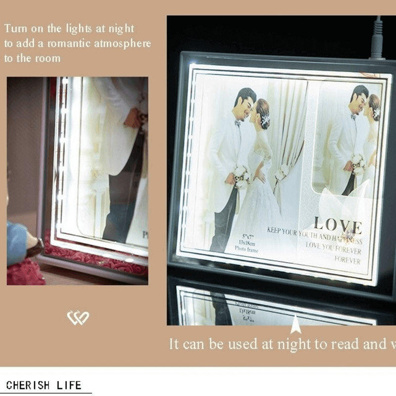 Photo frame usb led display stand