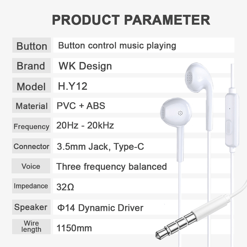 Remax y12 wired stereo handfree 3.5mm