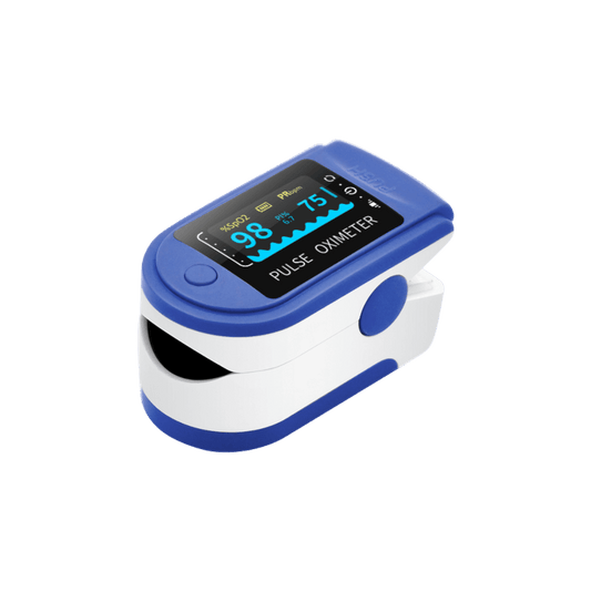 Finger pulse oximeter with led display