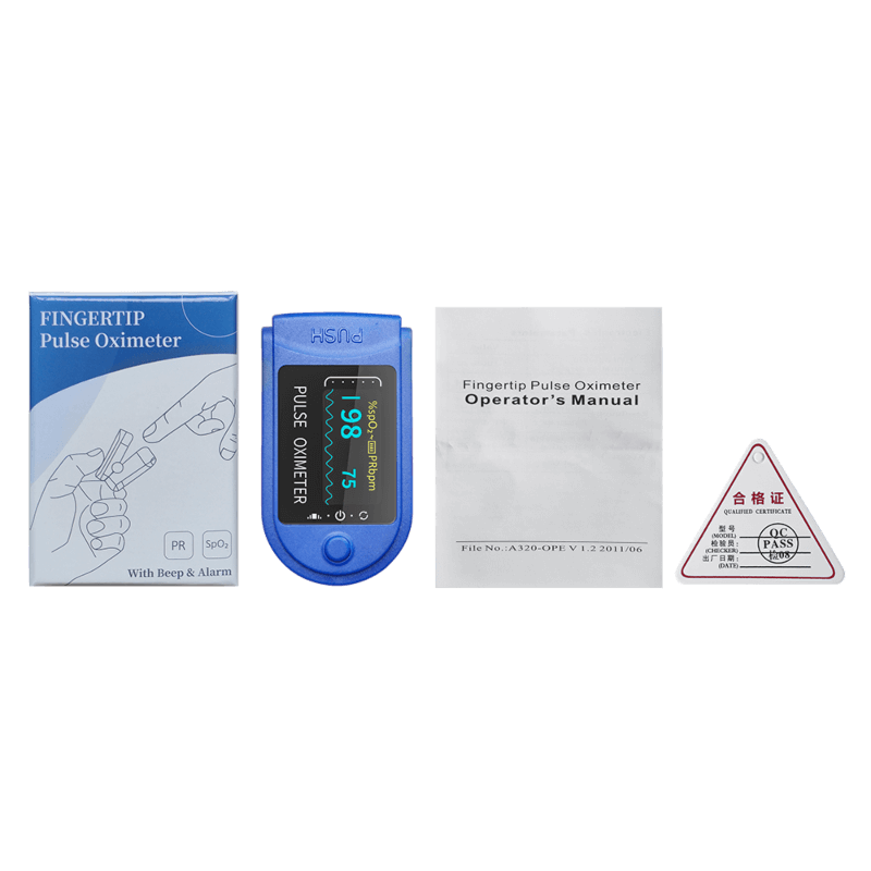 Finger pulse oximeter with led display