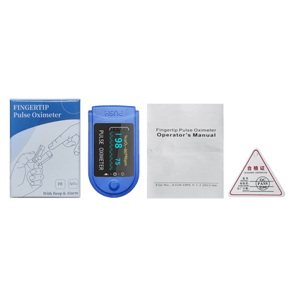 Finger pulse oximeter with led display