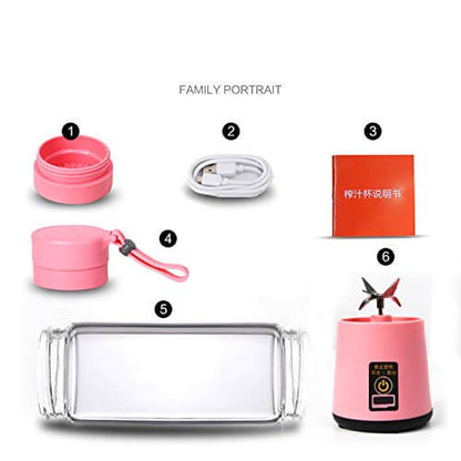 6 blade 400ml mini juicer rechargeable electric fruit juicer