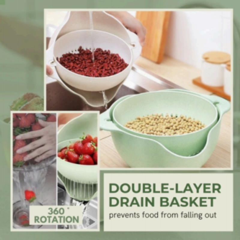 Rotatable double layer drain basket(pack of two)   