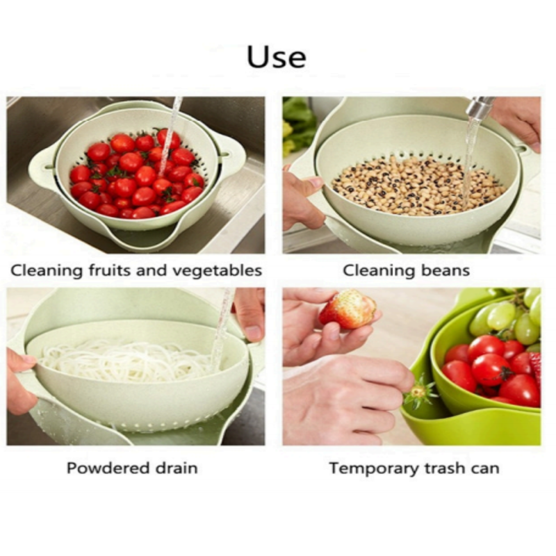 Rotatable double layer drain basket(pack of two)   