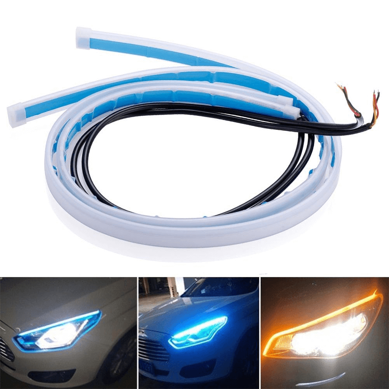Drl led car headlight eyebrow light strip-pack of two