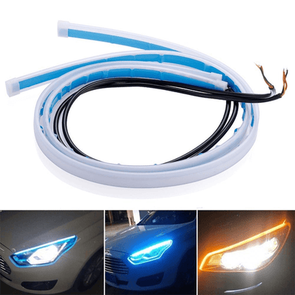 Drl led car headlight eyebrow light strip-pack of two