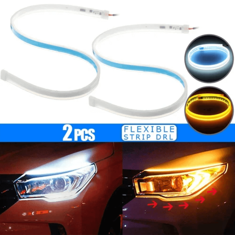 Drl led car headlight eyebrow light strip-pack of two