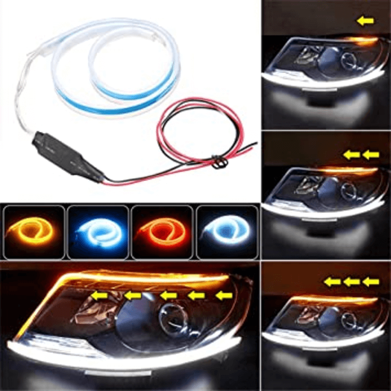 Drl led car headlight eyebrow light strip-pack of two